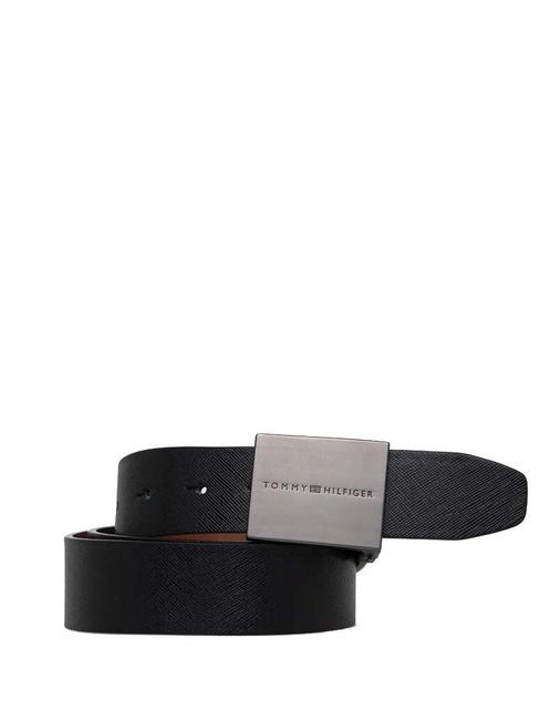 TOMMY HILFIGER PLAQUE BUCKLE Reversible leather belt black / cognac - Belts