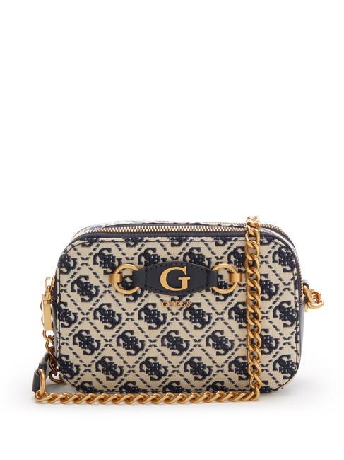 GUESS IZZY  Mini Camera Bag with shoulder strap navy logo - Women’s Bags