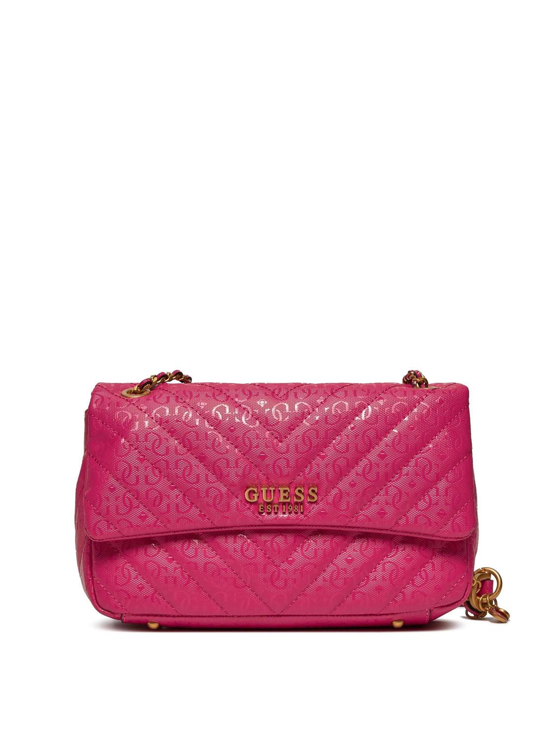 Guess Jania Convertible Shoulder Cross Body Bag Fuchsia Buy At Outlet Prices