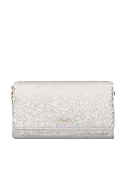 LIUJO SAFFIANO Chain shoulder wallet clutch bag silver - Women’s Bags
