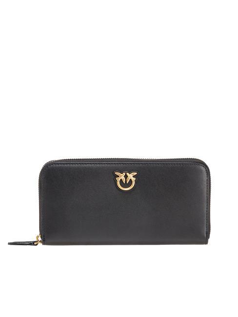 PINKO RYDER Large leather wallet black-antique gold - Women’s Wallets