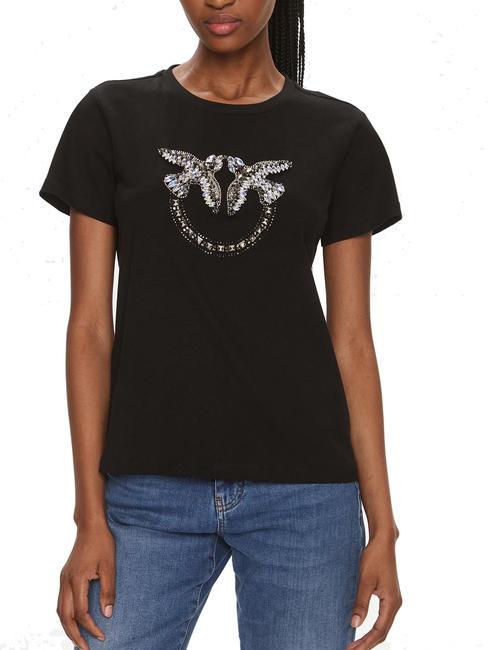 PINKO QUENTIN T-shirt with jewel application black limousine - T-shirt