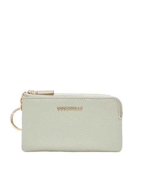 COCCINELLE METALLIC SOFT Envelope coin purse celadon green - Women’s Wallets