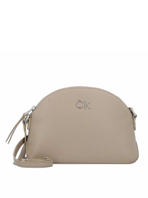 CALVIN KLEIN RE-LOCK SEASONAL Dome shoulder bag silver mink - Women’s Bags