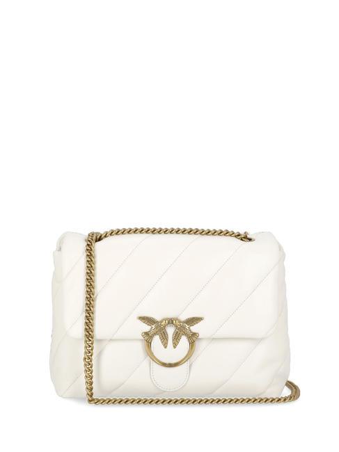 PINKO BIG LOVE PUFF Nappa leather bag silk white-antique gold - Women’s Bags