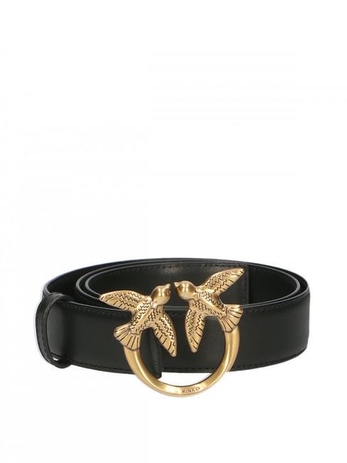 PINKO LOVE BERRY Leather belt black-antique gold - Belts