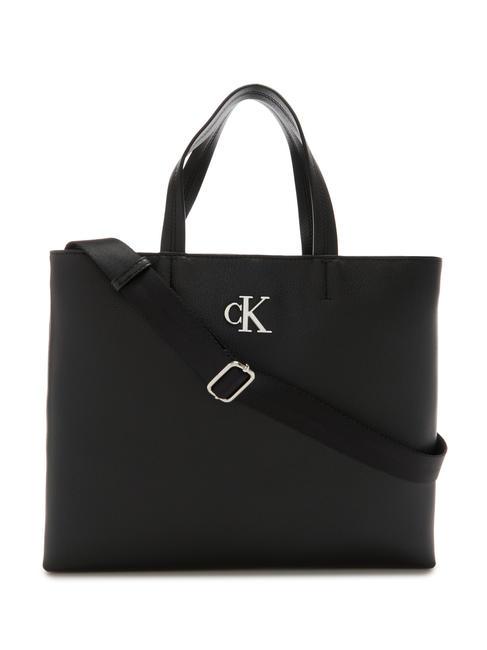CALVIN KLEIN MINIMAL MONOGRAM Slim Hand bag, with shoulder strap pvh black - Women’s Bags