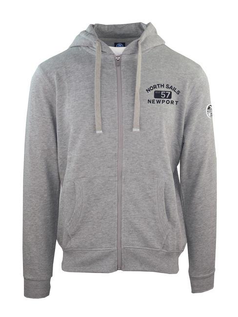 NORTH SAILS N|S NEWPORT EST Full zip sweatshirt with hood grey - Sweatshirts