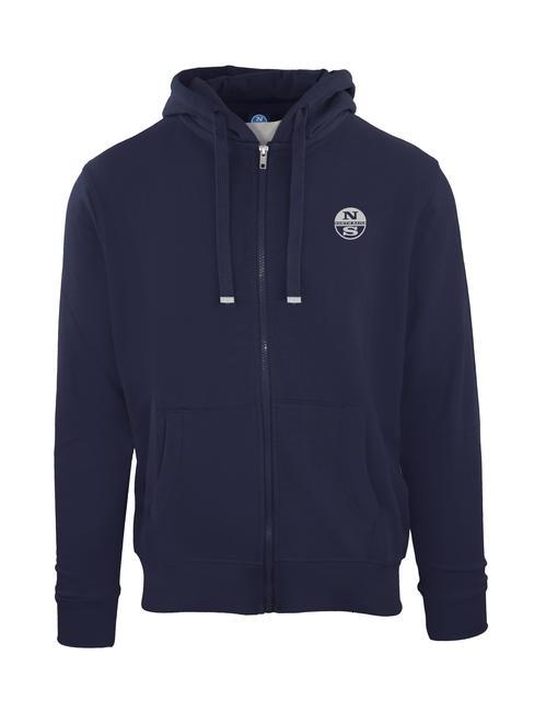 NORTH SAILS N|S EXPLORERS Full zip sweatshirt with hood blue navy - Sweatshirts