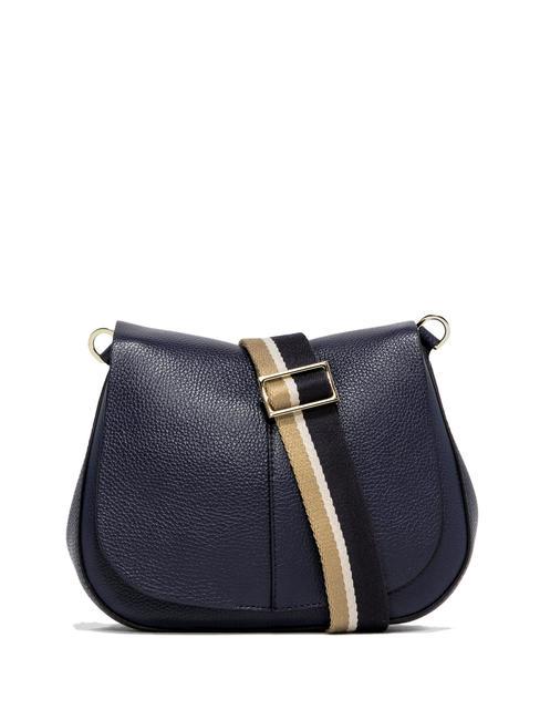 GIANNI CHIARINI HELENA ROUND Leather bag with double shoulder strap BLUE - Women’s Bags