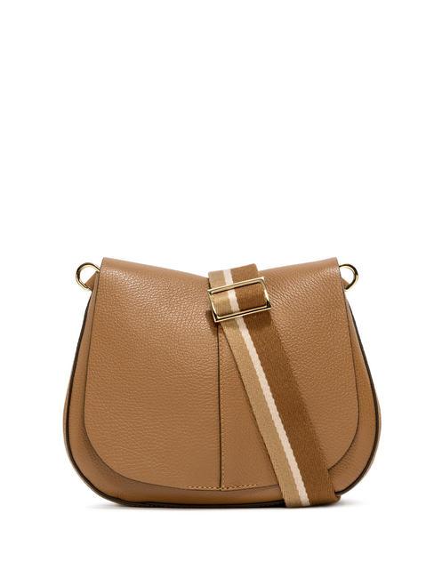 GIANNI CHIARINI HELENA ROUND Leather bag with double shoulder strap nature - Women’s Bags