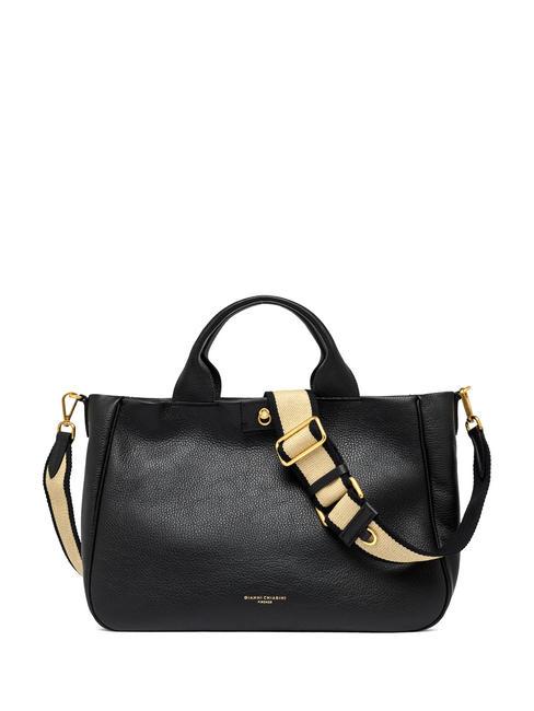 GIANNI CHIARINI ARMONIA Leather handbag with shoulder strap Black - Women’s Bags
