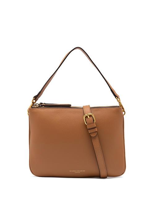 GIANNI CHIARINI FRIDA Leather bag with shoulder strap toffee - Women’s Bags