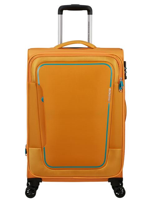 AMERICAN TOURISTER PULSONIC Medium expandable trolley SUNSET YELLOW - Semi-rigid Trolley Cases