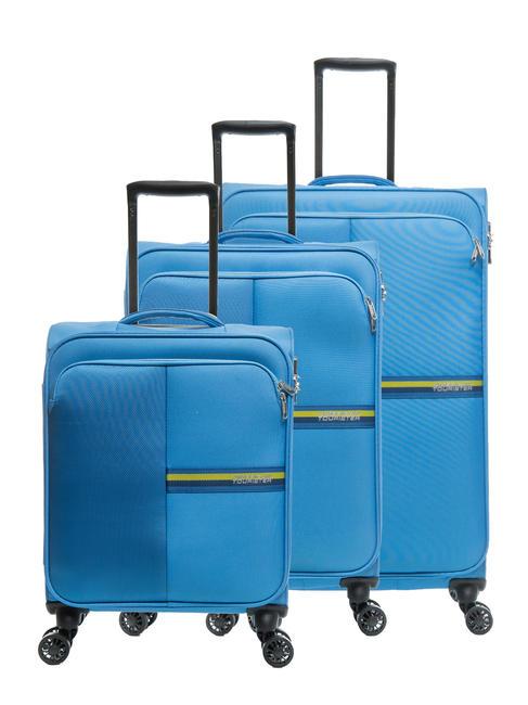 AMERICAN TOURISTER BRIGHT LIFE Set of 3 trolleys: cabin, medium, large tranquil blue - Trolley Set