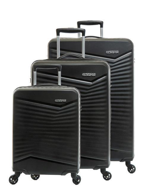 AMERICAN TOURISTER JETDRIVER 2.0 Set of 3 trolleys: cabin, medium, large BLACK - Trolley Set