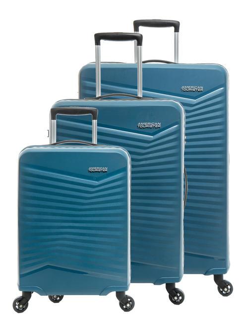 AMERICAN TOURISTER JETDRIVER 2.0 Set of 3 trolleys: cabin, medium, large teal blue - Trolley Set