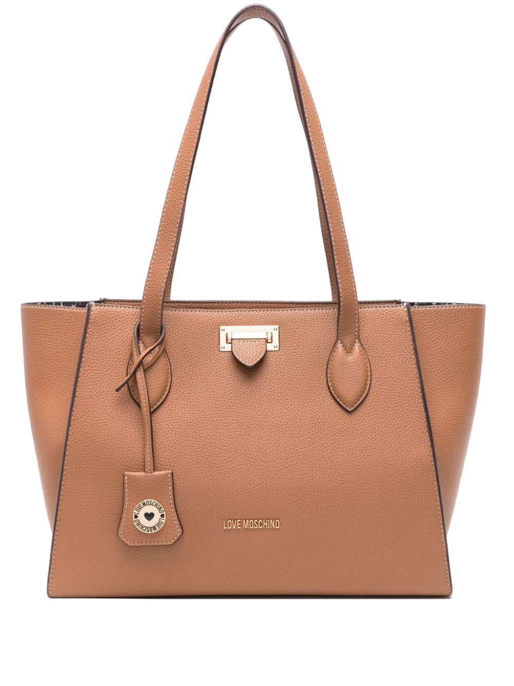 Love Moschino Click Shopping Bag Camel Buy At Outlet Prices