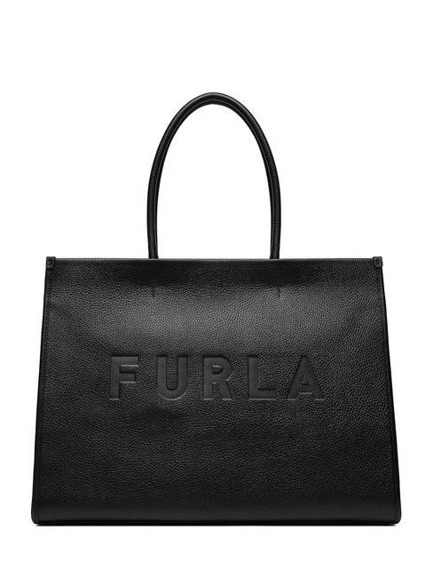 FURLA OPPORTUNITY Large leather tote bag Black - Women’s Bags