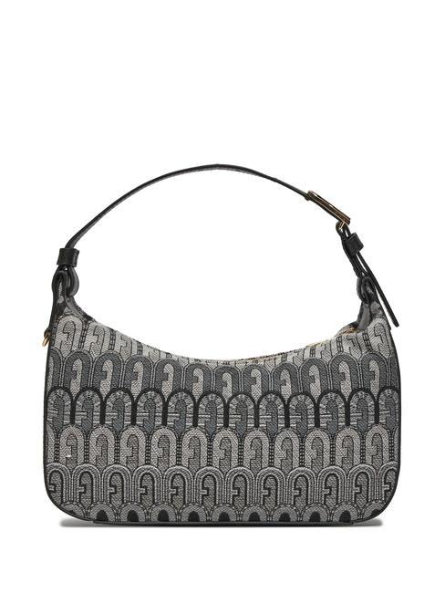 FURLA FLOW Shoulder bag in jacquard fabric gray tones - Women’s Bags