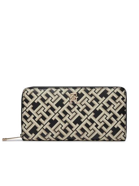 TOMMY HILFIGER ICONIC TOMMY MONOGRAM Large zip around wallet black - Women’s Wallets