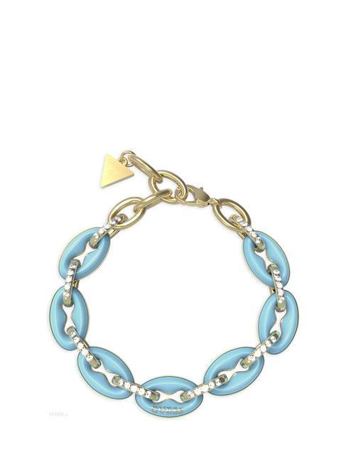 GUESS POP LINKS Bracelet ylw gold/aquamarine - Bracelets