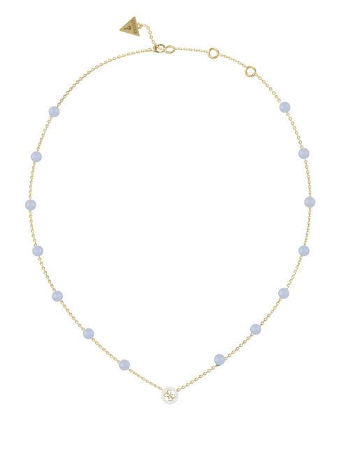 GUESS NATURAL STONES Necklace with stones ylw gold/aquamarine - Necklaces