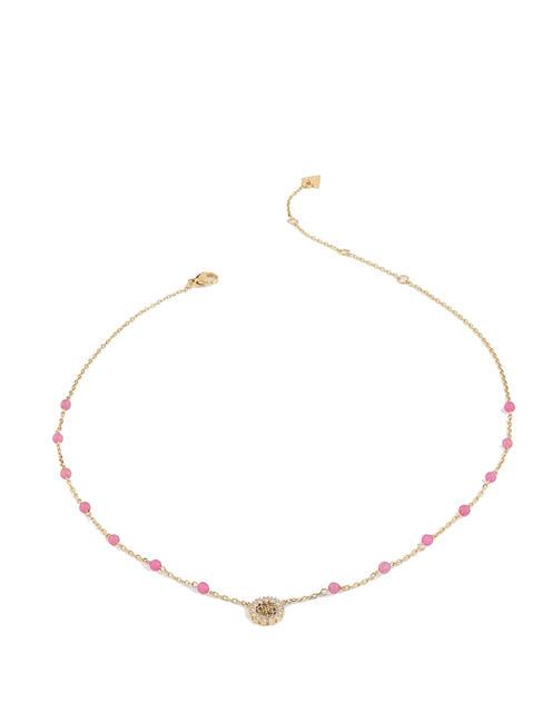 GUESS NATURAL STONES Necklace with stones yellow gold/fuchsia - Necklaces