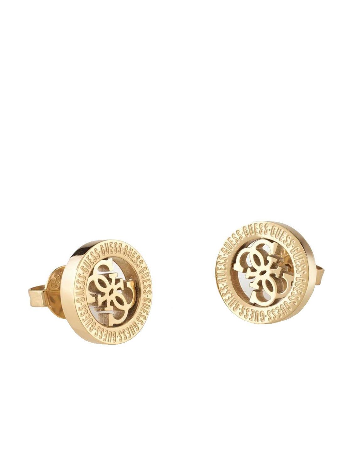 Guess 4G Icon Earrings Yellow Gold Buy At Outlet Prices