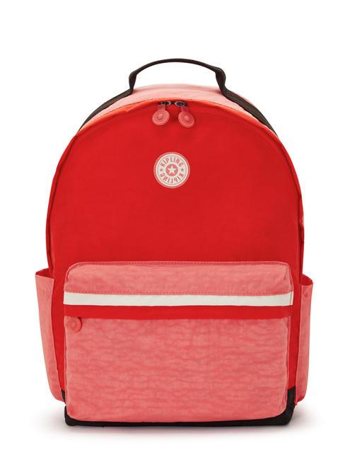 KIPLING DAMIEN L Backpack with 15.6" laptop holder tango pink block - Backpacks & School and Leisure