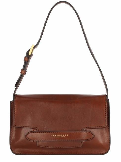 THE BRIDGE LUCREZIA Shoulder bag, in leather BROWN - Women’s Bags