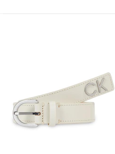 CALVIN KLEIN RE-LOCK 2.5 Leather belt dark ecru - Belts