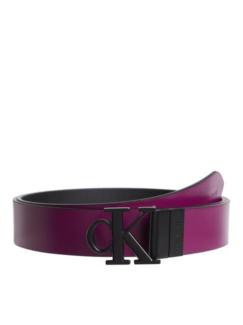 CALVIN KLEIN CK JEANS 3.0 Reversible leather belt black / amaranth - Belts