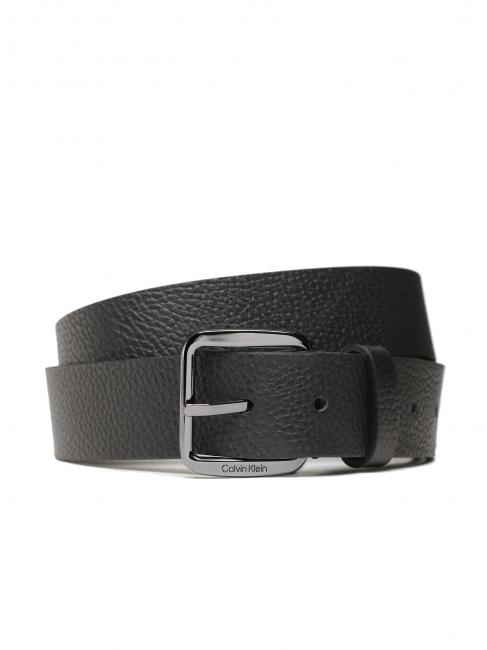 CALVIN KLEIN ADJ CONCISE PB Hammered leather belt that can be shortened ckblack - Belts