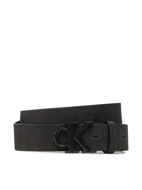 CALVIN KLEIN CK JEANS Mono Round Leather belt black - Belts