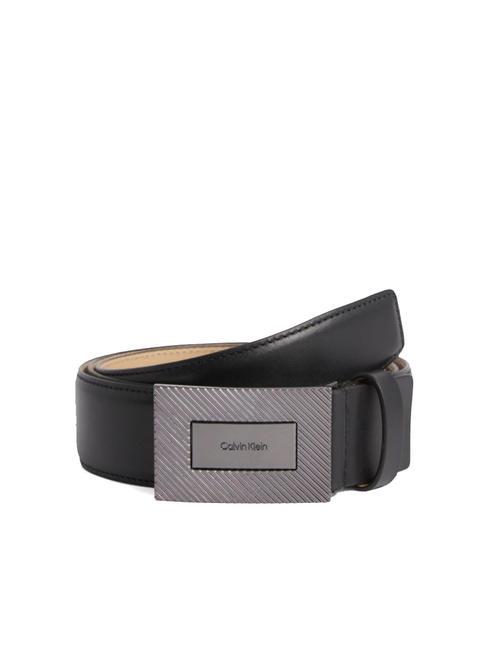 CALVIN KLEIN FORMAL PLAQUE Leather belt ckblack - Belts