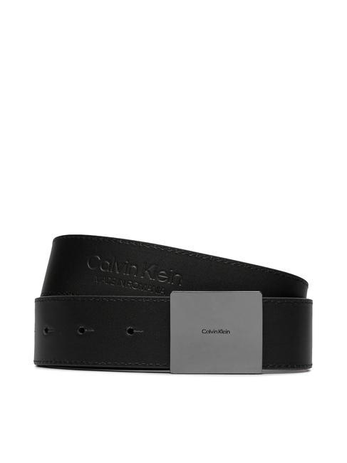 CALVIN KLEIN CASUAL Plaque Leather belt, can be shortened to size ck black - Belts