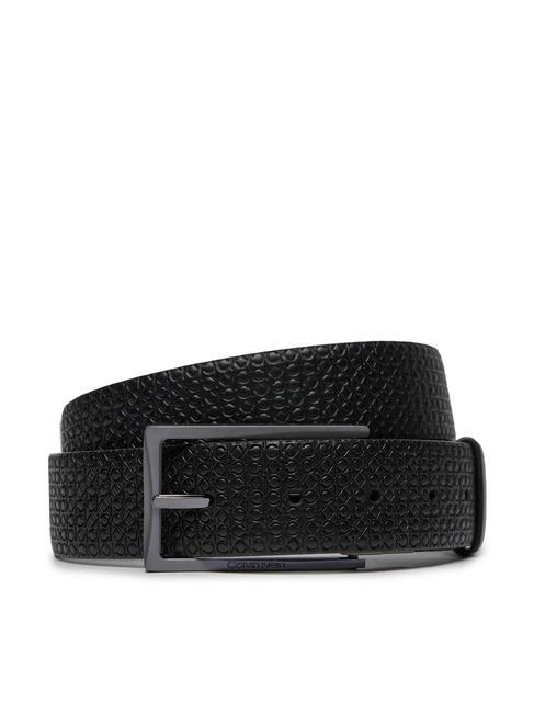 CALVIN KLEIN SLIM FRAME Double Face belt, in leather black nano mono/black smooth - Belts