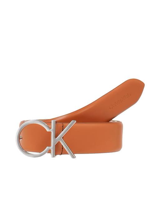 CALVIN KLEIN RE-LOCK CK Logo Leather belt autumn leaf - Belts