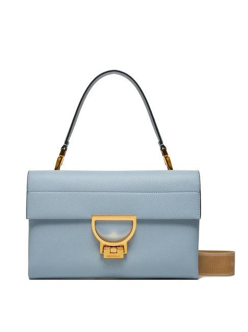 COCCINELLE ARLETTIS SIGNATURE Leather bag with shoulder strap mist blue - Women’s Bags