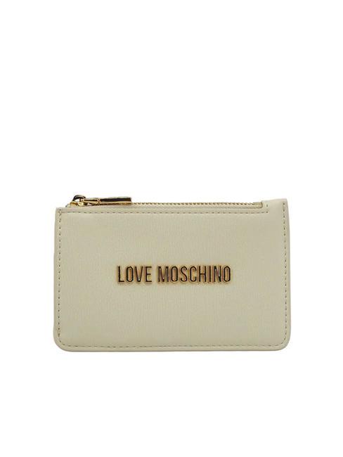 LOVE MOSCHINO BOLD LOVE Flat wallet with zip ivory - Women’s Wallets
