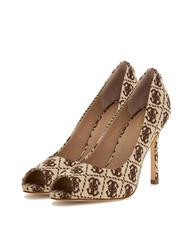 GUESS BLANCHI3 Open toe jacquard d&eacute;collet&eacute; dark beige - Women&rsquo;s shoes - 1