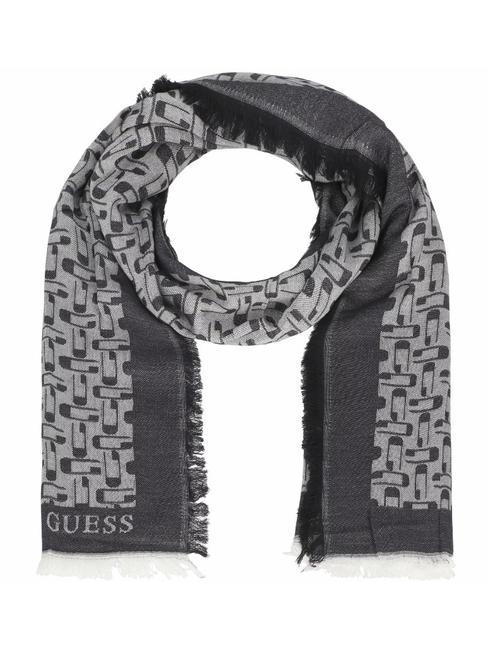 GUESS BELLE VINTAGE Jacquard scarf black logo - Scarves