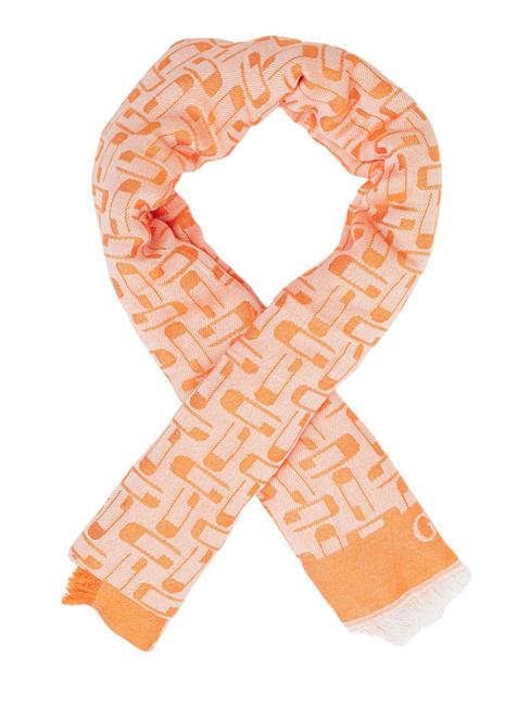 GUESS BELLE VINTAGE Jacquard scarf orange logo - Scarves
