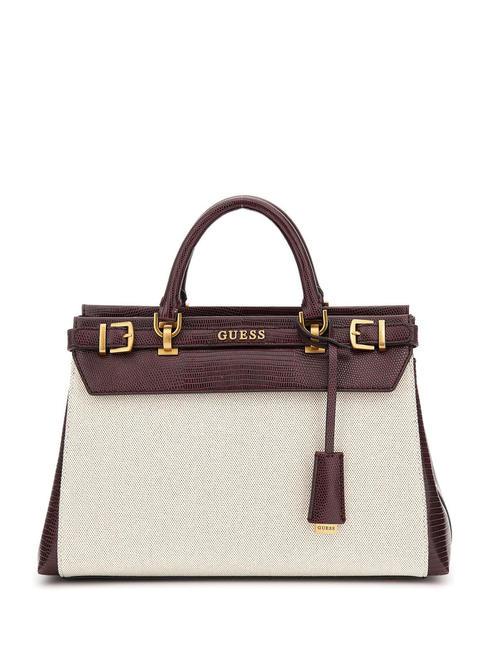 GUESS SESTRI LUXURY Hand bag with shoulder strap natural/plum - Women’s Bags