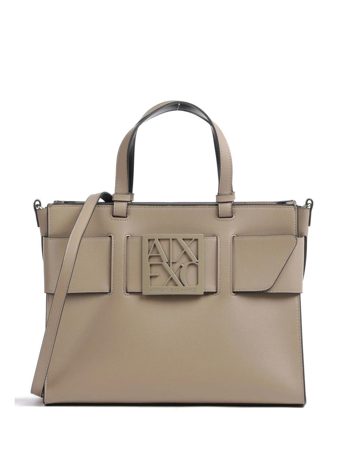 Armani Exchange AX Buckle Hand Shopper, With Shoulder Strap Internship