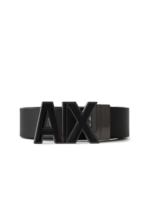 ARMANI EXCHANGE REVERSIBLE LOGO Double-sided leather belt black / gray - Belts