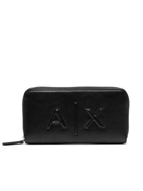 ARMANI EXCHANGE A|X EMBOSSED Large zip around wallet Black - Women’s Wallets