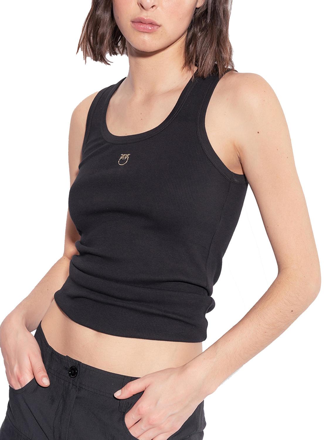 PINKO CALCOLATORE Ribbed tank top