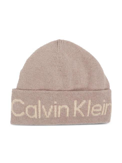 CALVIN KLEIN LOGO REVERSO TONAL Cap with cuff doeskin - Hats